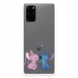 Funda para Samsung Galaxy S20 Plus Oficial de Disney Angel & Stitch Beso - Lilo & Stitch