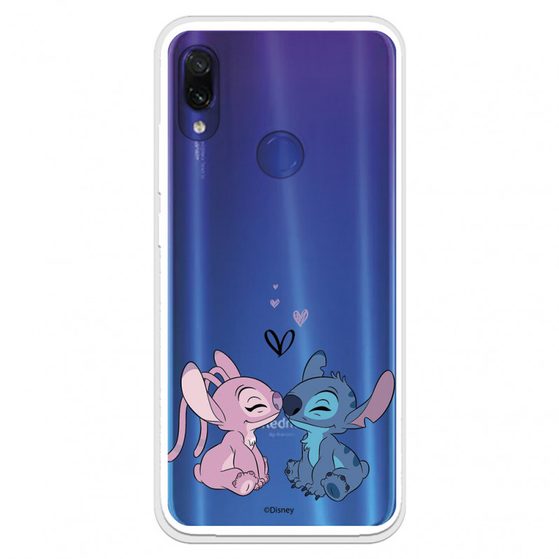 Funda para Xiaomi Redmi Note 7 Pro Oficial de Disney Angel & Stitch Beso - Lilo & Stitch