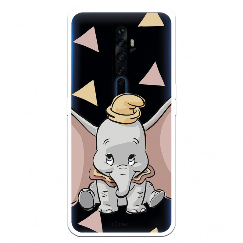 Funda para Oppo Reno 2Z Oficial de Disney Dumbo Silueta Transparente - Dumbo