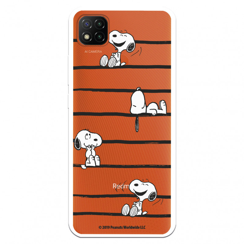 Funda para Xiaomi Redmi 9C Oficial de Peanuts Snoopy rayas - Snoopy