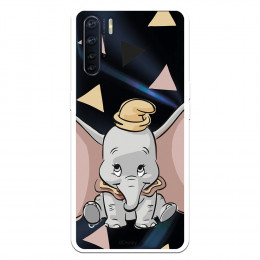 Funda para Oppo A91 Oficial de Disney Dumbo Silueta Transparente - Dumbo