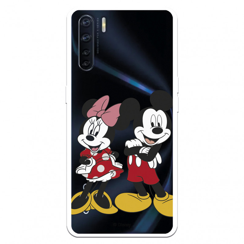 Funda para Oppo A91 Oficial de Disney Mickey y Minnie Posando - Clásicos Disney