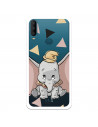 Funda para Alcatel 1S 2020 Oficial de Disney Dumbo Silueta Transparente - Dumbo