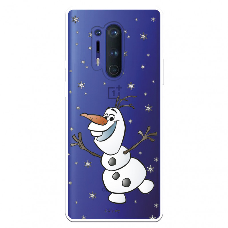 Funda para OnePlus 8 Pro Oficial de Disney Olaf Transparente - Frozen