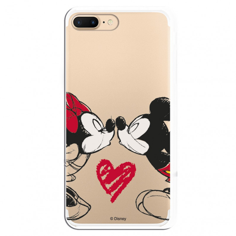 Carcasa Oficial Mikey Y Minnie Beso Clear para iPhone 7 Plus- La Casa de las Carcasas