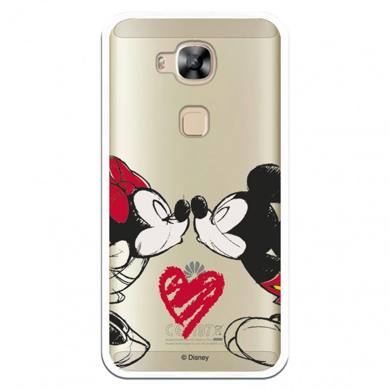 Carcasa Oficial Mikey Y Minnie Beso Clear para Huawei G8- La Casa de las Carcasas