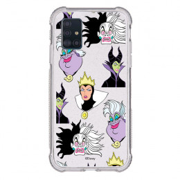 Funda Brillantina para Samsung Galaxy A71 Oficial de Disney Villanas Patrón - Villanas Disney