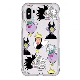 Funda Brillantina para iPhone XS Oficial de Disney Villanas Patrón - Villanas Disney