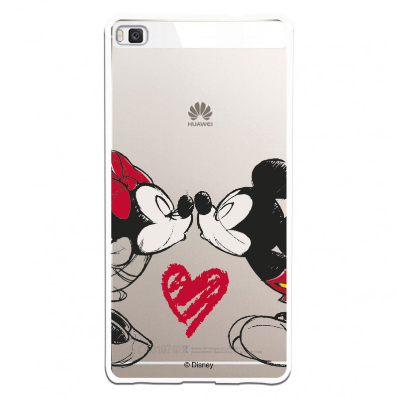 Carcasa Oficial Mikey Y Minnie Beso Clear para Huawei P8- La Casa de las Carcasas