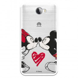 Carcasa Oficial Mikey Y Minnie Beso Clear para Huawei Y6 II Compact- La Casa de las Carcasas