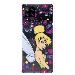 Funda para Samsung Galaxy A42 5G Oficial de Disney Campanilla Flores - Peter Pan