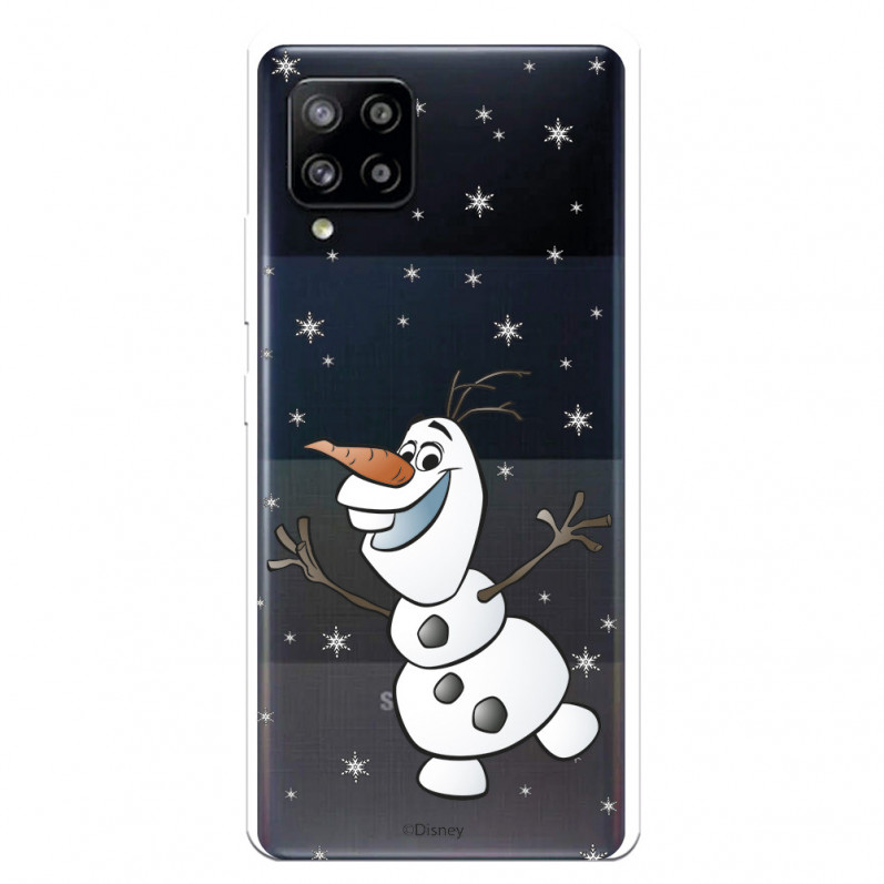 Funda para Samsung Galaxy A42 5G Oficial de Disney Olaf Transparente - Frozen