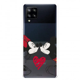 Funda para Samsung Galaxy A42 5G Oficial de Disney Mickey y Minnie Beso - Clásicos Disney