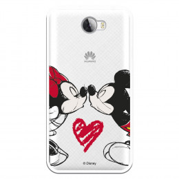 Carcasa Oficial Mikey Y Minnie Beso Clear para Huawei Y6 II Compact- La Casa de las Carcasas