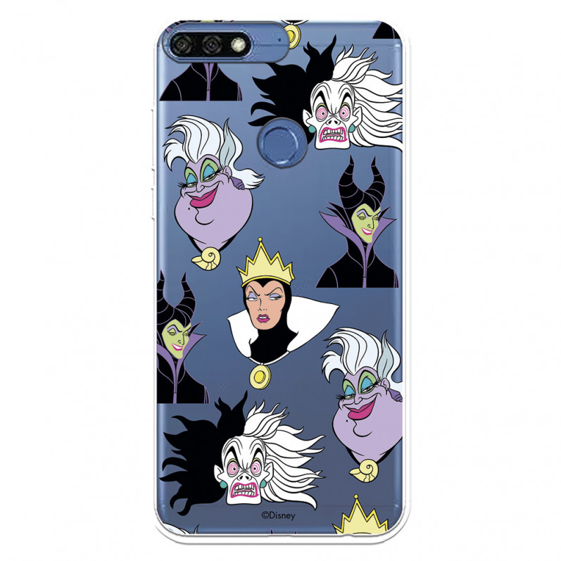 Funda para Huawei Y7 2018 Oficial de Disney Villanas Patrón - Villanas Disney