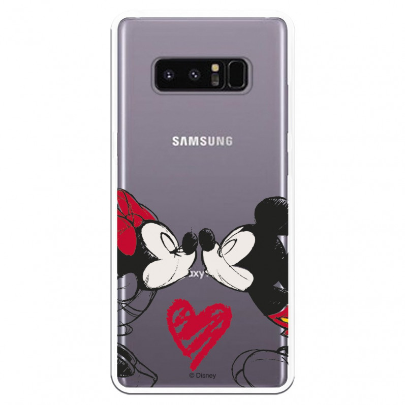 Carcasa Oficial Mikey Y Minnie Beso Clear para Samsung Galaxy Note 8- La Casa de las Carcasas