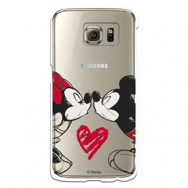 Carcasa Oficial Mikey Y Minnie Beso Clear para Samsung Galaxy S6- La Casa de las Carcasas