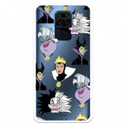 Funda para Xiaomi Redmi Note 9 Oficial de Disney Villanas Patrón - Villanas Disney