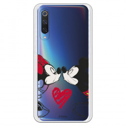 Carcasa Oficial Mikey Y Minnie Beso Clear para Xiaomi Mi 9- La Casa de las Carcasas