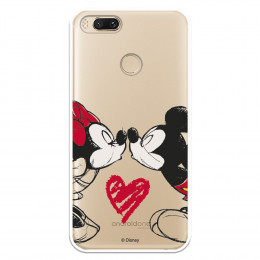 Carcasa Oficial Mikey Y Minnie Beso Clear para Xiaomi Mi A1- La Casa de las Carcasas