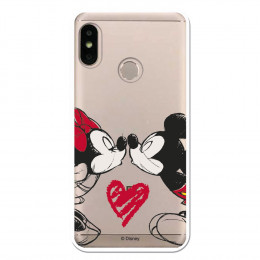 Carcasa Oficial Mikey Y Minnie Beso Clear para Xiaomi Redmi 6 Pro- La Casa de las Carcasas