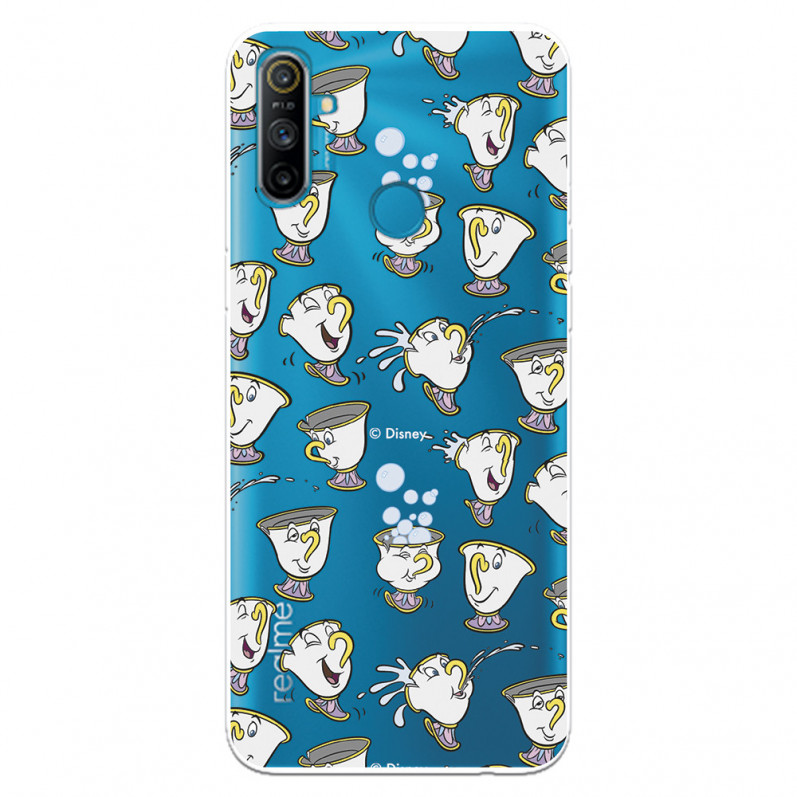 Funda para Realme C3 Oficial de Disney Chip Potts Siluetas - La Bella y la Bestia