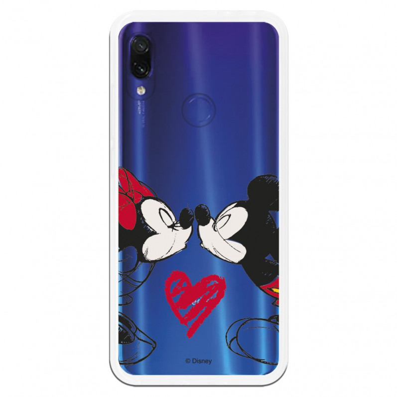 Carcasa Oficial Mikey Y Minnie Beso Clear para Xiaomi Redmi Note 7- La Casa de las Carcasas