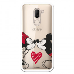 Carcasa Oficial Mikey Y Minnie Beso Clear para Alcatel 3X- La Casa de las Carcasas