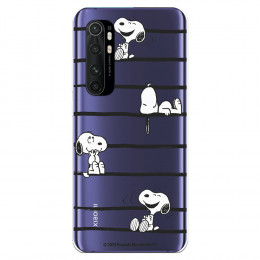 Funda para Xiaomi Mi Note 10 Lite Oficial de Peanuts Snoopy rayas - Snoopy