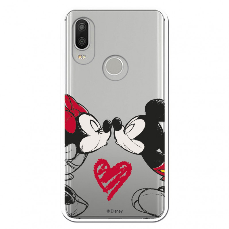 Carcasa Oficial Mikey Y Minnie Beso Clear para Bq Aquaris X2 Pro- La Casa de las Carcasas