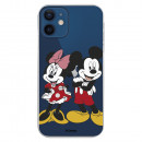 Funda para iPhone 12 Oficial de Disney Mickey y Minnie Posando - Clásicos Disney