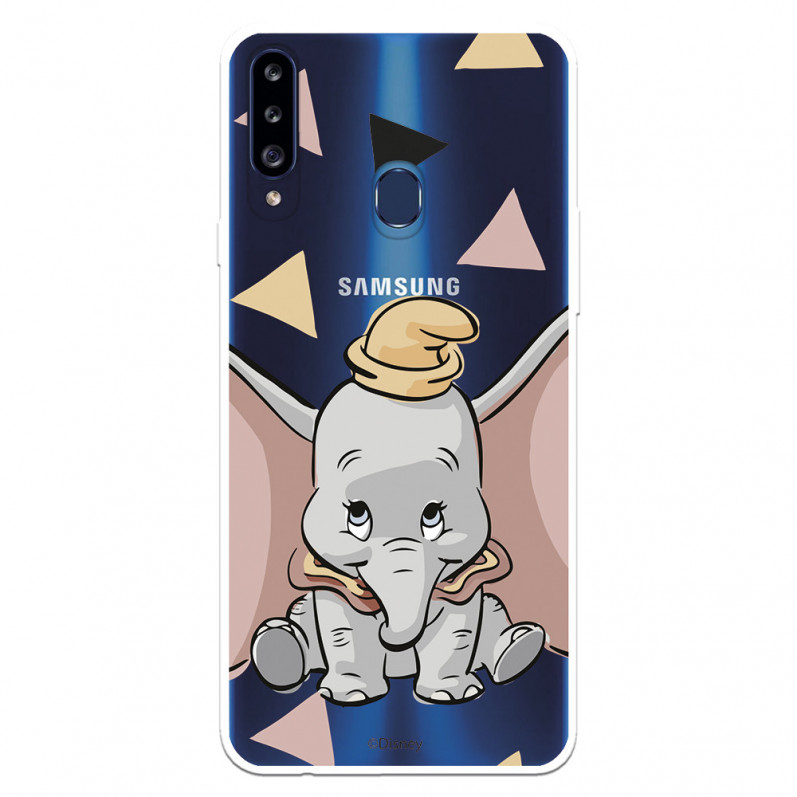 Funda para Samsung Galaxy A20S Oficial de Disney Dumbo Silueta Transparente - Dumbo