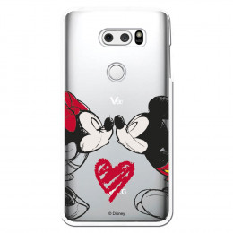 Carcasa Oficial Mikey Y Minnie Beso Clear para LG V30S ThinQ- La Casa de las Carcasas