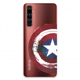 Funda para Realme X50 Pro Oficial de Marvel Capitán América Escudo Transparente - Marvel