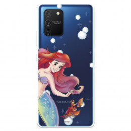 Funda para Samsung Galaxy S10 Lite Oficial de Disney Ariel y Sebastián Burbujas - La Sirenita