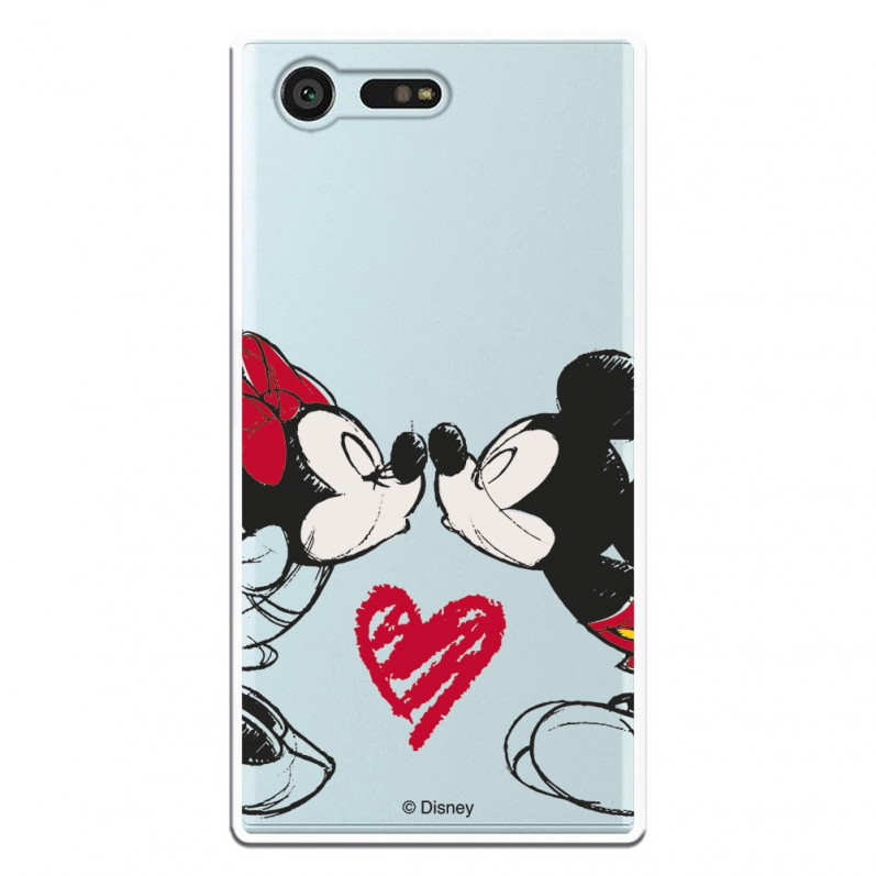 Carcasa Oficial Mikey Y Minnie Beso Clear para Sony Xperia X Compact- La Casa de las Carcasas