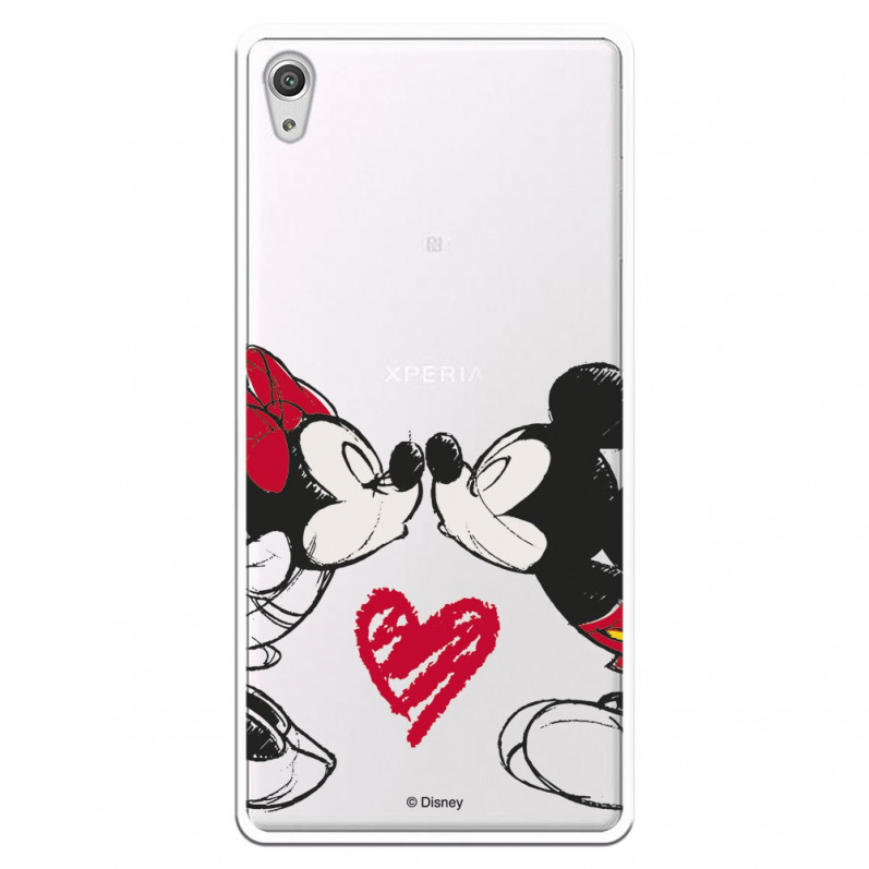 Carcasa Oficial Mikey Y Minnie Beso Clear para Sony Xperia XA Ultra- La Casa de las Carcasas