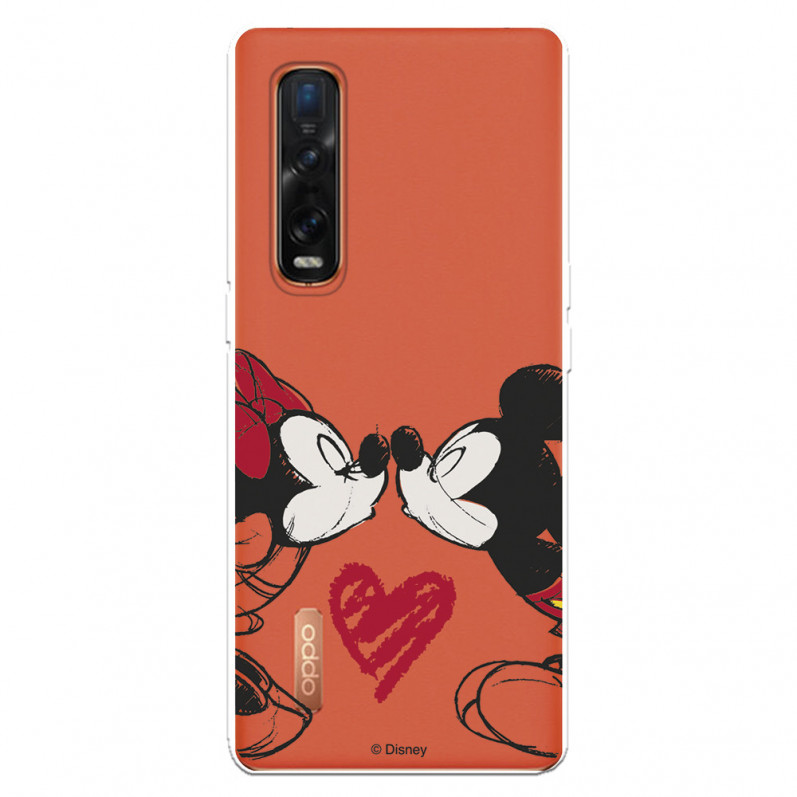 Funda para Oppo Find X2 Pro Oficial de Disney Mickey y Minnie Beso - Clásicos Disney