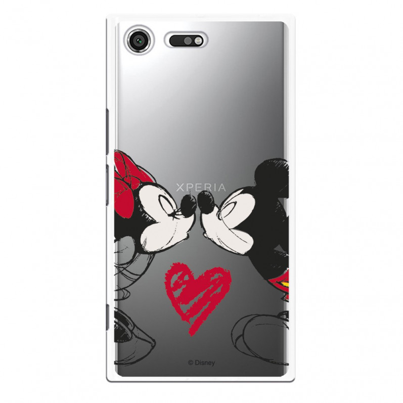 Carcasa Oficial Mikey Y Minnie Beso Clear para Sony Xperia XZ Premium- La Casa de las Carcasas