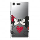 Carcasa Oficial Mikey Y Minnie Beso Clear para Sony Xperia XZ Premium- La Casa de las Carcasas