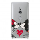 Carcasa Oficial Mikey Y Minnie Beso Clear para Sony Xperia XZ2- La Casa de las Carcasas