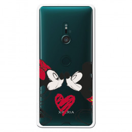 Carcasa Oficial Mikey Y Minnie Beso Clear para Sony Xperia XZ3- La Casa de las Carcasas