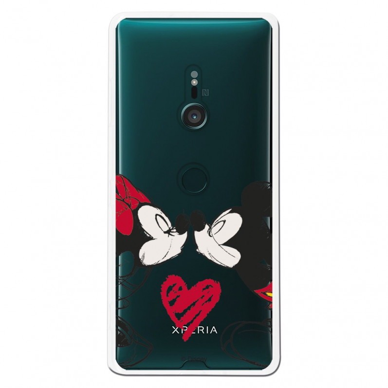 Carcasa Oficial Mikey Y Minnie Beso Clear para Sony Xperia XZ3- La Casa de las Carcasas