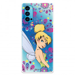 Funda para Oppo Reno 4 Oficial de Disney Campanilla Flores - Peter Pan