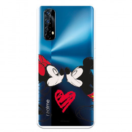 Funda para Realme 7 Oficial de Disney Mickey y Minnie Beso - Clásicos Disney