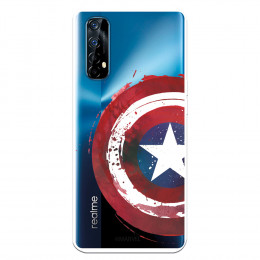 Funda para Realme 7 Oficial de Marvel Capitán América Escudo Transparente - Marvel