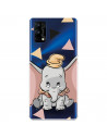 Funda para Realme 7 Pro Oficial de Disney Dumbo Silueta Transparente - Dumbo