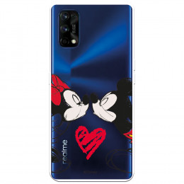 Funda para Realme 7 Pro Oficial de Disney Mickey y Minnie Beso - Clásicos Disney