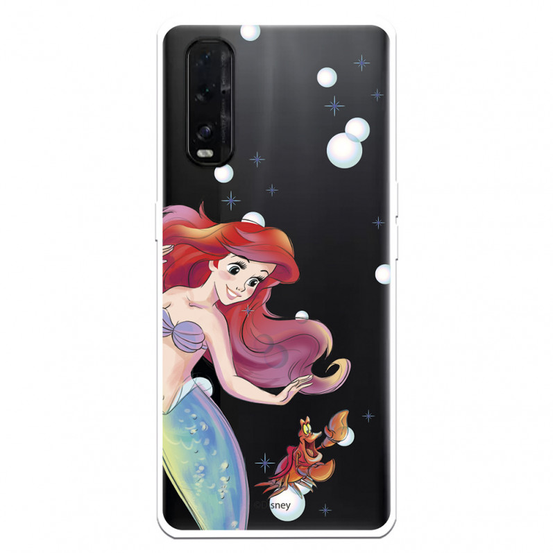 Funda para Oppo Find X2 Oficial de Disney Ariel y Sebastián Burbujas - La Sirenita