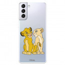 Funda para Samsung Galaxy S21 Plus Oficial de Disney Simba y Nala Silueta - El Rey León